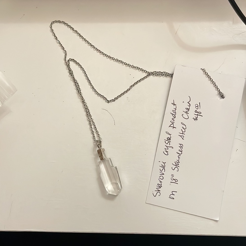 Swarovski pendant Art Deco style on stainless chain